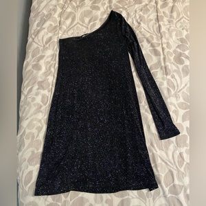Sparkly black one shoulder dress